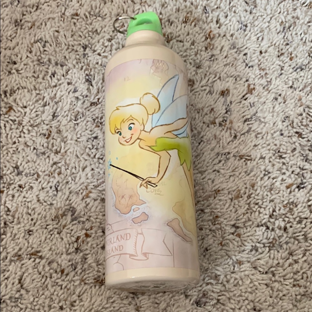 Vintage Tinkerbell Water Bottle with Green Cap
